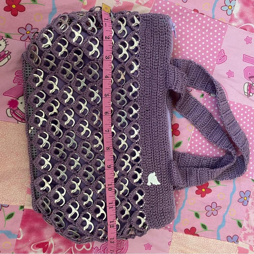 Handmade Purple Crochet Tote Bag - Picture 7 of 7